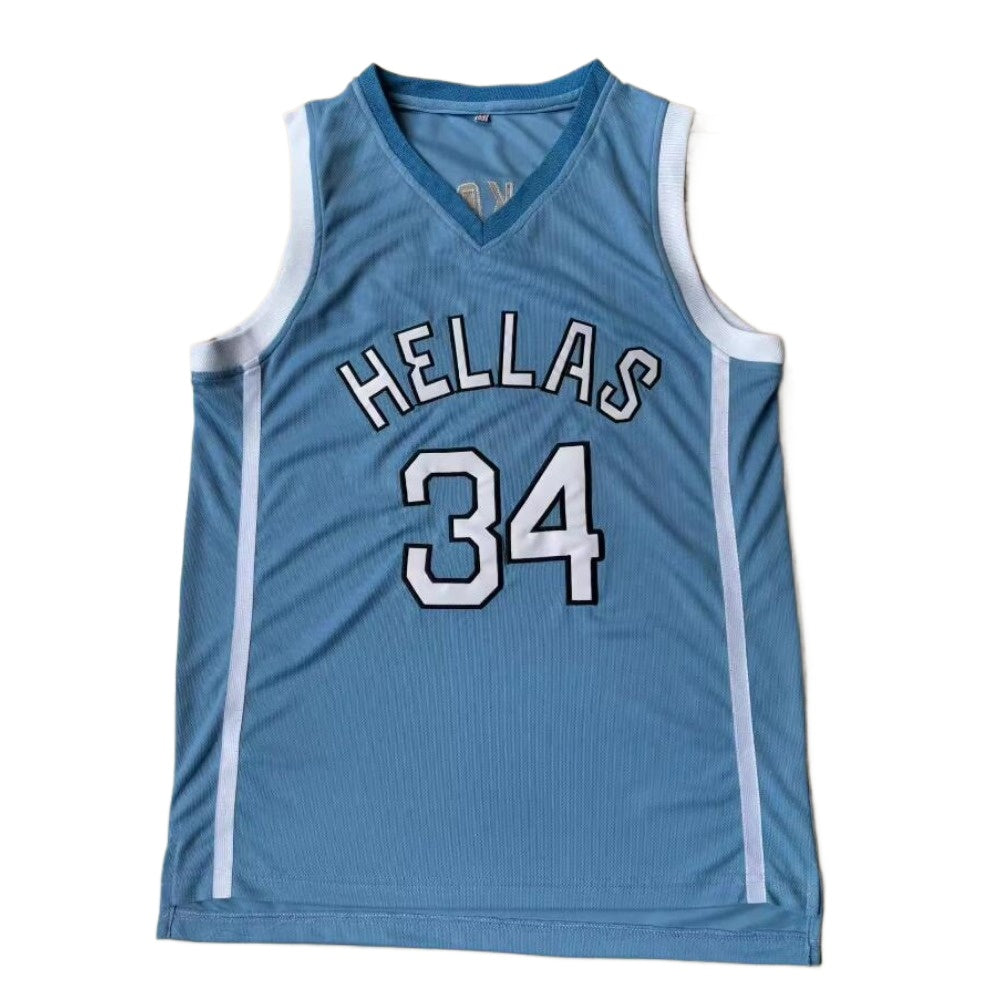 Giannis Antetokounmpo #34 Hellas Basketball Jersey- Blue Embroidered