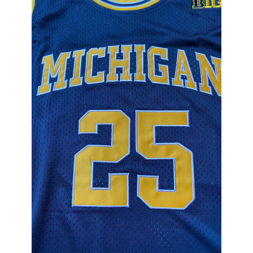 Juwan Howard #25 Michigan Fab Five Basketball Jersey  Jerseys Dark Blue