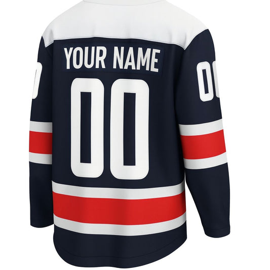 Custom Your Name Your Number Washington Ice Hockey Jersey Dark Blue Alternate - Premier Breakaway Player Jersey