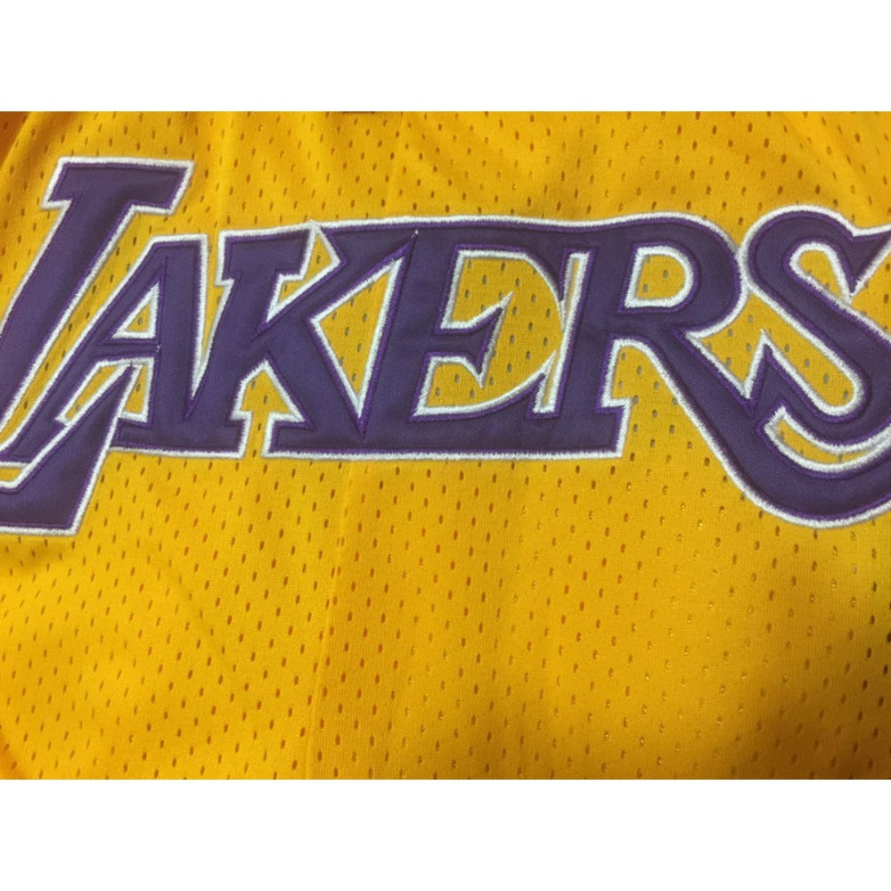 Classic Lakers Basketball Shorts Sports Pants with Zip Pockets