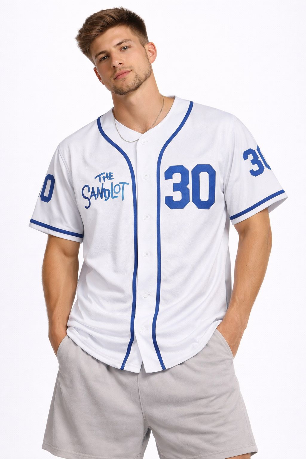 The Sandlot Benny Rodriguez #30 Men Stitched Movie Baseball Jersey White Color