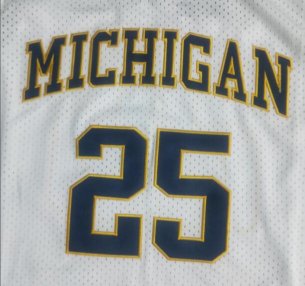 Retro Throwback Juwan Howard #25 Michigan Fab Five Basketball Jersey Two Colors