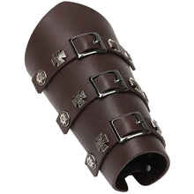 Load image into Gallery viewer, Medieval Renaissance Rivet Crusader Bracers Nail Wrist Guard Arm Guard with PU Leather Lacing
