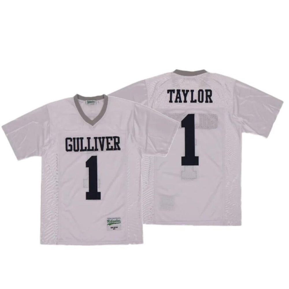 Sean Taylor Gulliver Raiders High School Football 1 Jersey- White Mesh Embroidered T shirt