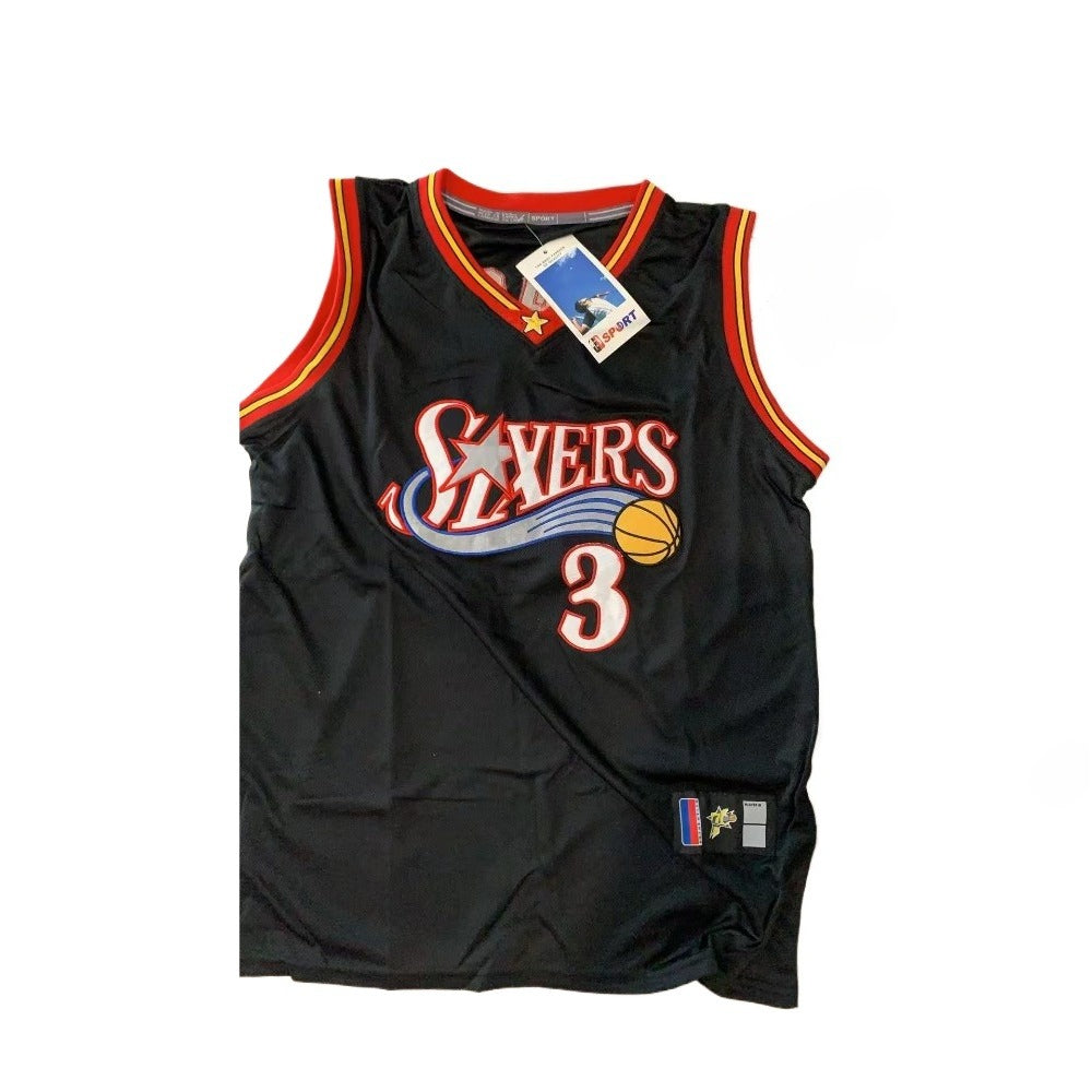 Iverson #3 Retro 76ers Breathable Basketball Jersey Pants Set Embroidery Youth Size- Adult Size