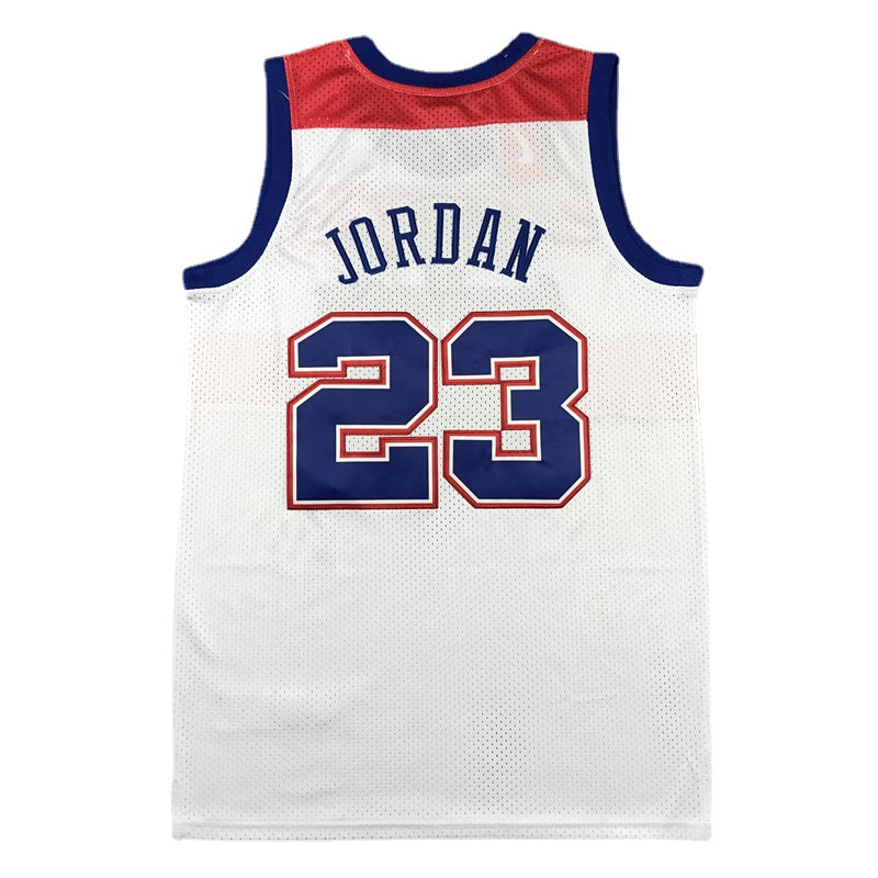 Bullets Blue #23 Jordan Throwback Basketball Jersey White