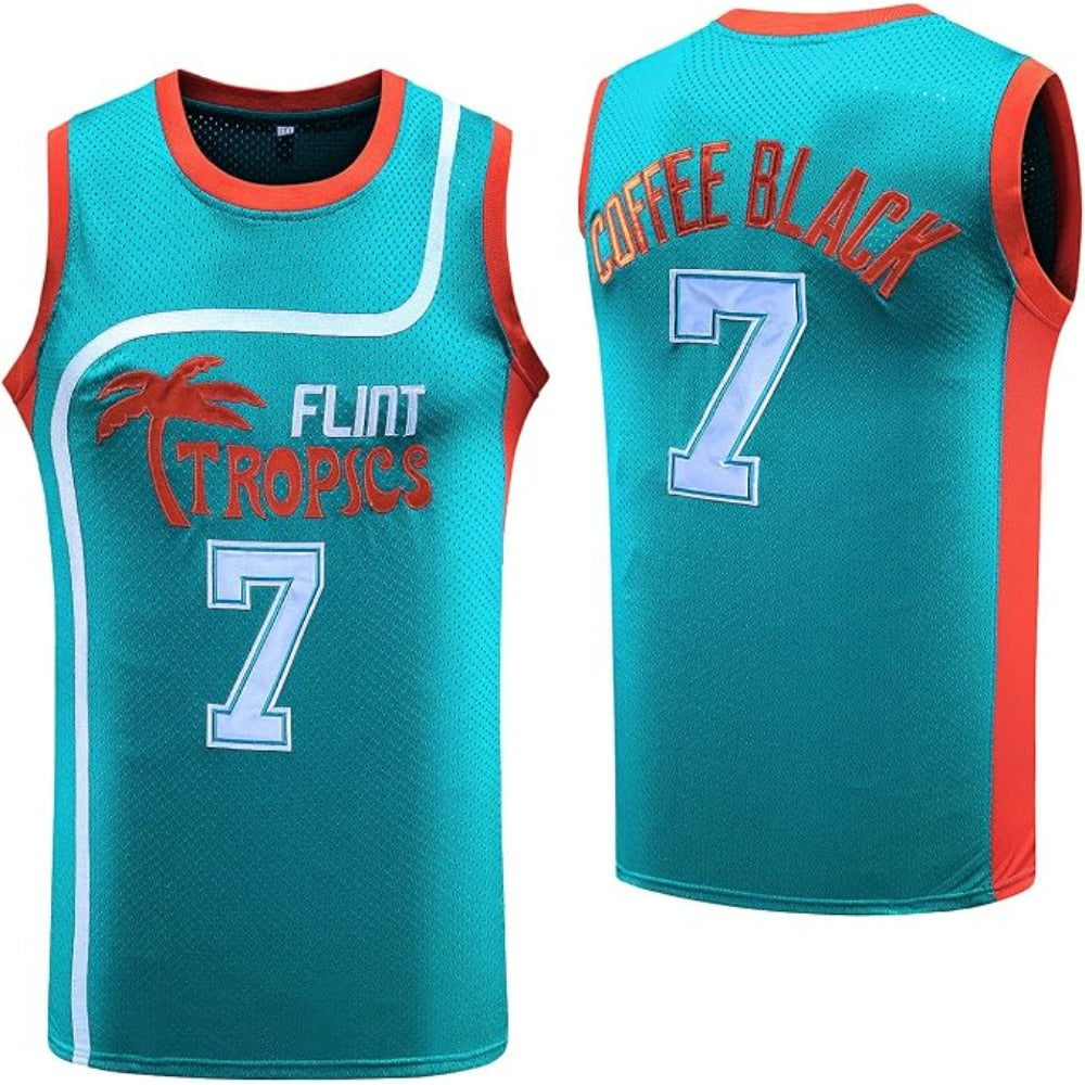 Semi-Pro Coffee Black #7 Flint Tropics Basketball Jersey