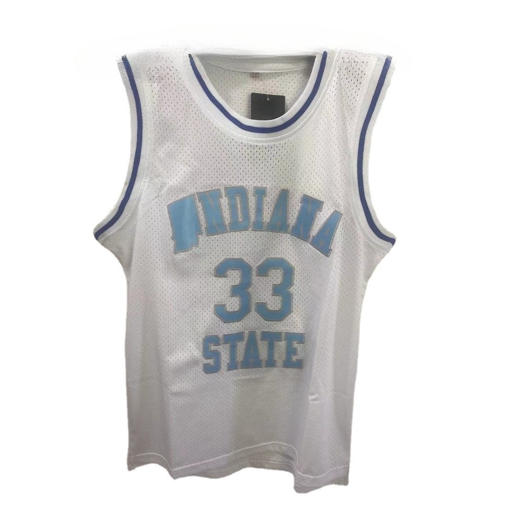 Larry Bird #33 Indiana State Basketball Throwback Jersey Embroidery White Color