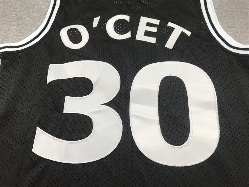 Men's #30 Perc O'Cet Basketball Jersey - Black Embroidery