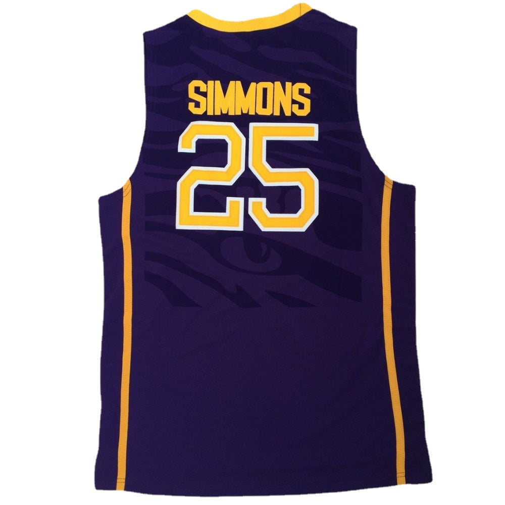 LSU Tigers #25 Ben Simmons Purple Basketball Jersey - College Fan Gear