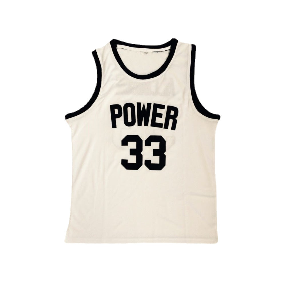 Kareem Abdul-Jabbar #33 Power High School White Embroidered Basketball Jersey