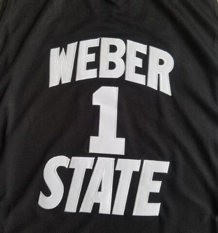 Damian Lillard 1 Weber State College Black Basketball Jersey