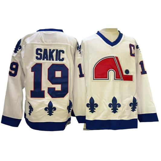 Rare Vintage Joe Sakic #19 Jersey Quebec Nordiques Ice Hockey Jersey White