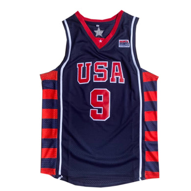 Customize Lebron James #9  Team USA Men Basketball Jersey Navy Blue