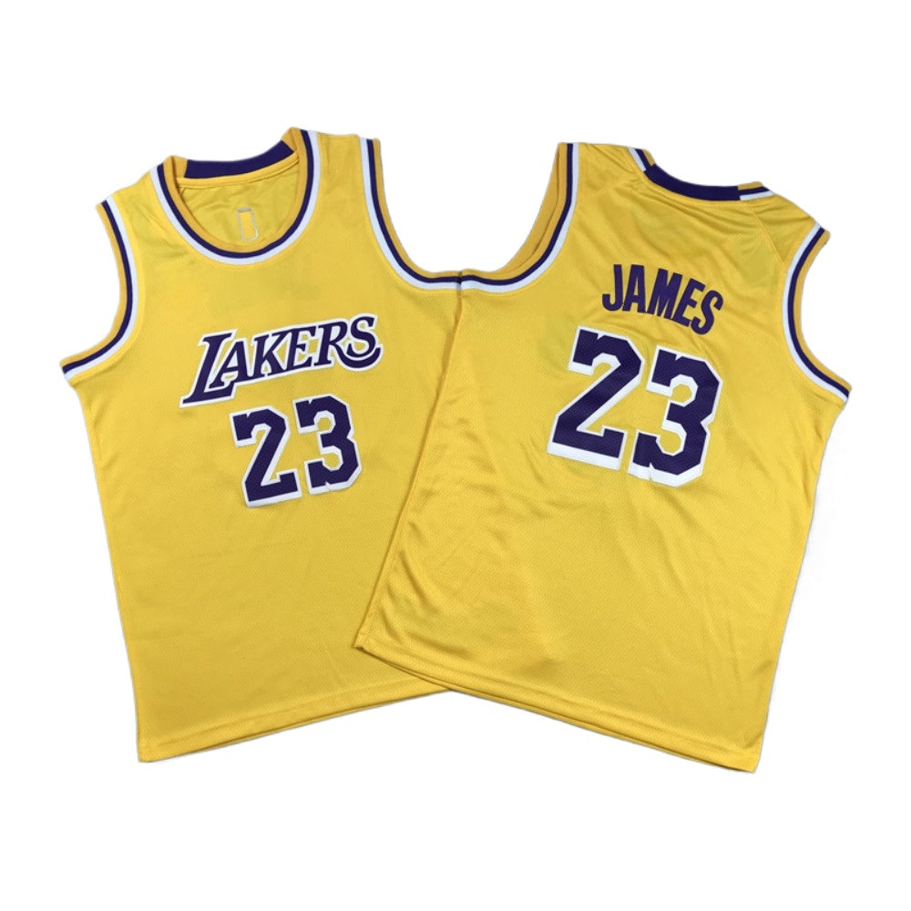 Kids Youth Basketball Jersey 23 Lebron James Yellow