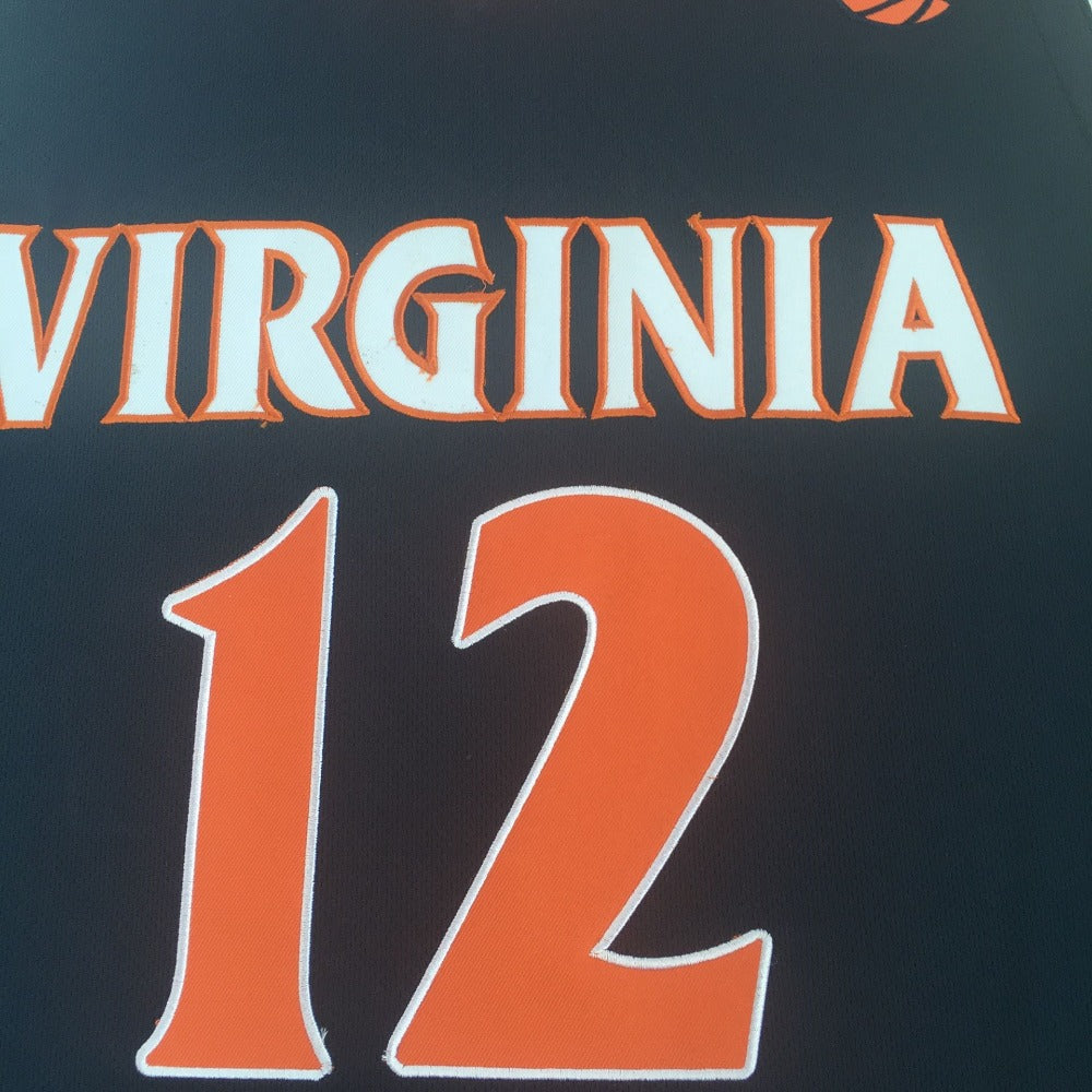 Virginia Hunter #12 Basketball Jersey White/Dark Blue Two Colors