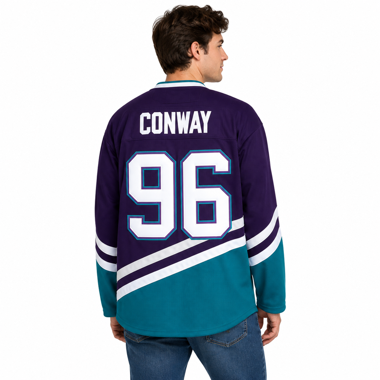 The Mighty Ducks Movie Hockey Jersey #96 Charlie Conway Purple