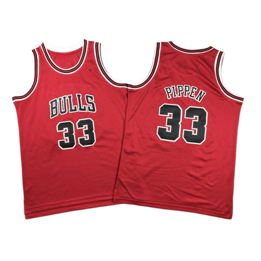 Kids Youth Pipen Classic Bulls Throwback #33 Basketball Jersey Red