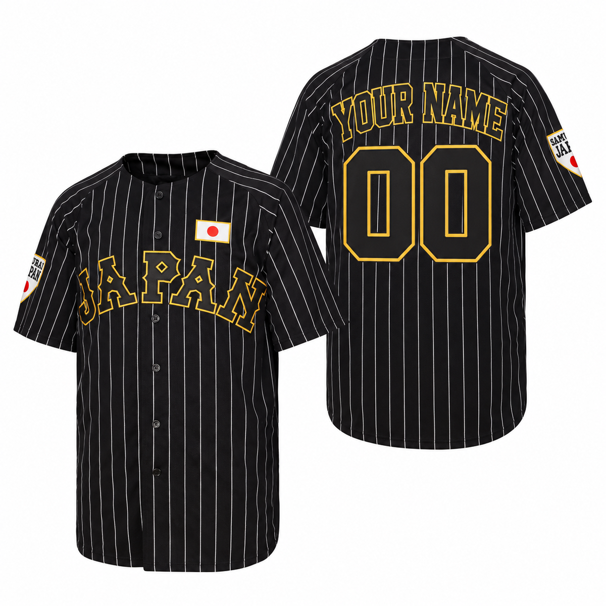 Custom Japan Black Baseball Jersey – Name & Number