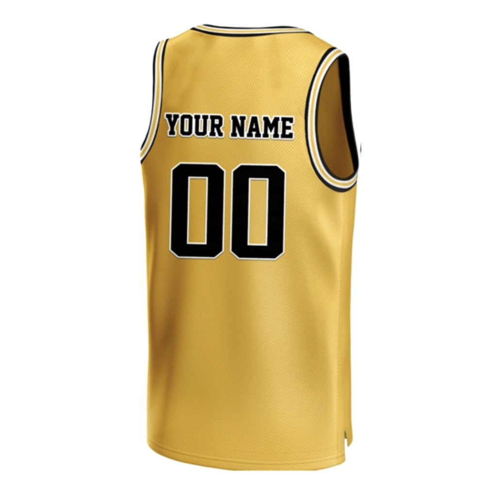 Custom Embroidered Retro Michigan State College Basketball Jersey Yellow