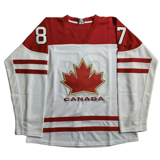 Custom Throwback Retro Crosby #87 Canada Hockey Jersey Stitched White
