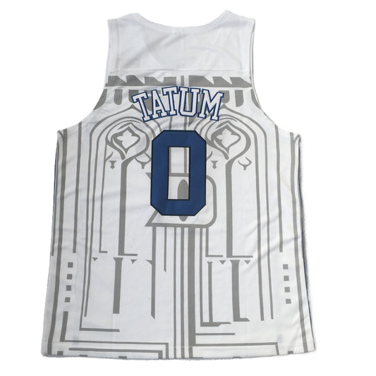 Custom Jayson Tatum #0 College Basketball Jersey- White/Black
