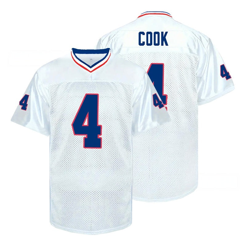 James Cook #4 White Retro American Football Jersey – Stitched Style