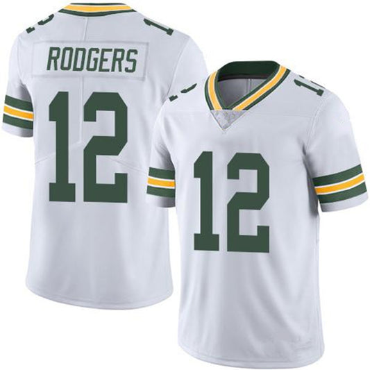 Men's Rodgers  #12 White Game America Football Jersey