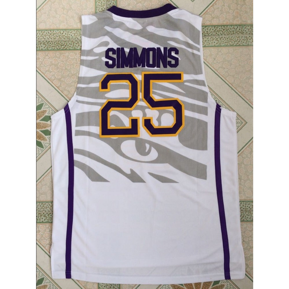 LSU Tigers #25 Ben Simmons WHITE Basketball Jersey - College Fan Gear