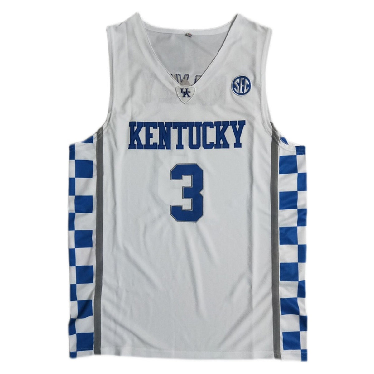 Kentucky #3 Tyrese Maxey White High School Jersey Blue/White