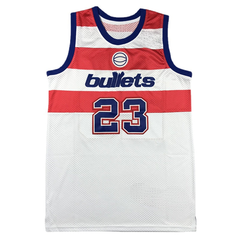 Bullets Blue #23 Jordan Throwback Basketball Jersey White