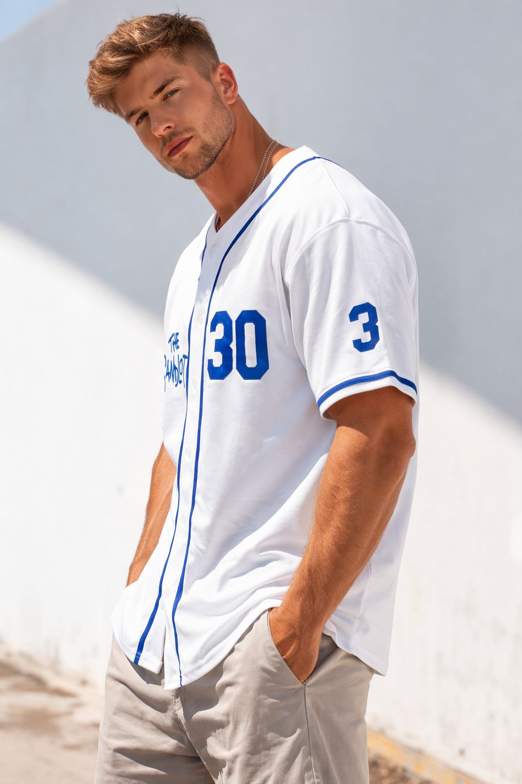 The Sandlot Benny Rodriguez #30 Men Stitched Movie Baseball Jersey White Color