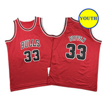 Load image into Gallery viewer, Kids Youth Pipen Classic Bulls Throwback #33 Basketball Jersey Red