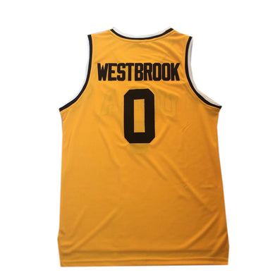 Customized UCLA RUSSELL WESTBROOK 0 COLLEGE BASKETBALL JERSEY Yellow