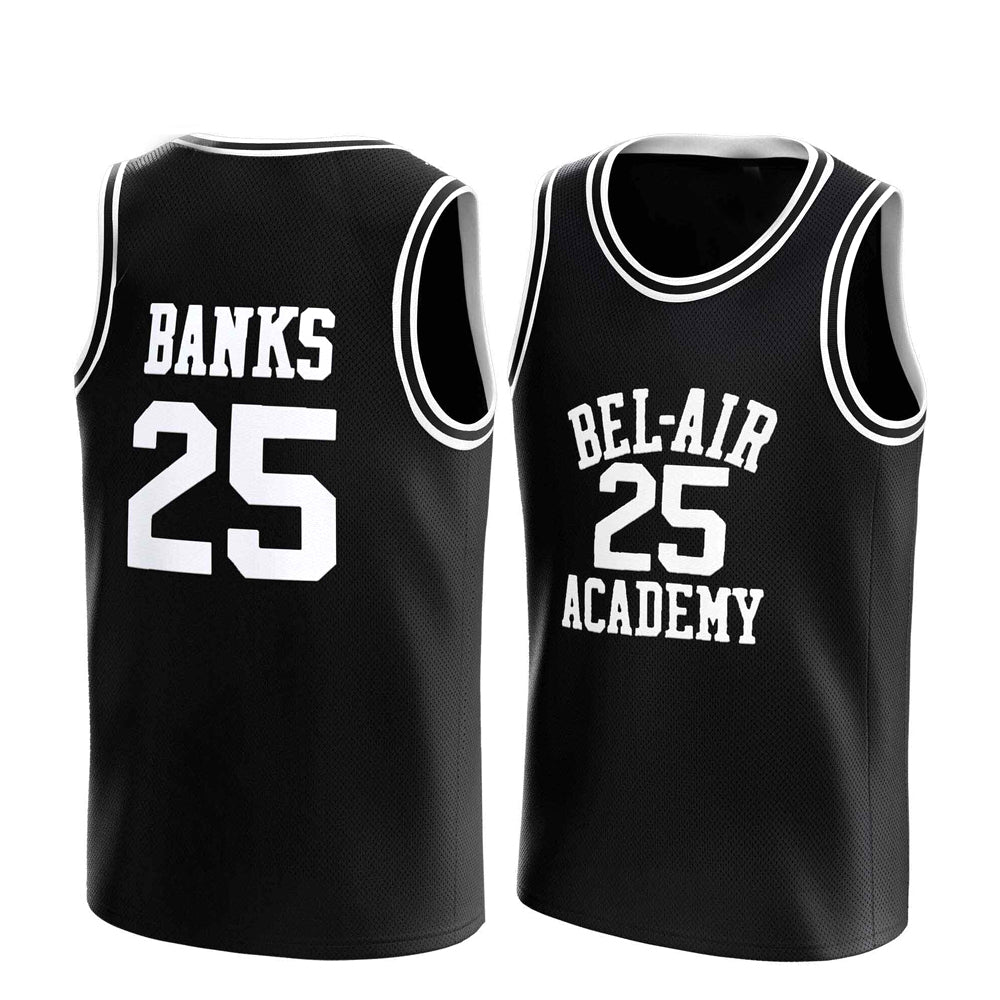 The Fresh Prince of Bel-air Academy TV Show Basketball Jersey #25 Carlton Banks