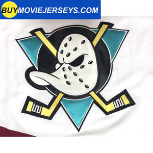 Youth The Mighty Ducks Movie Hockey Jersey #96 Charlie Conway White Color Kids Size