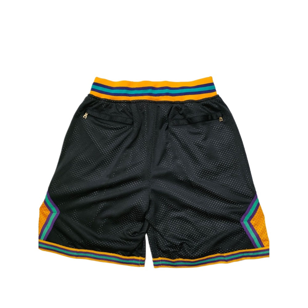 Throwback Ducks Basketball Shorts Sports Pants with Zip Pockets