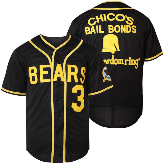 The Bad News Bears #3 Kelly Leak Baseball Jersey Black