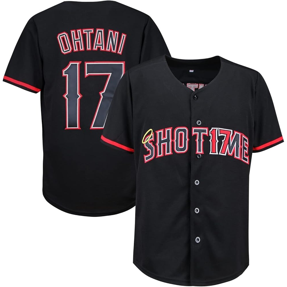 Men's Shotime 17 Ohtani Baseball Jersey Embroidery Hipster Hip Hop Shirts Baseball Jersey