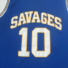 Load image into Gallery viewer, Dennis Rodman #10 Savages High School Basketball Jersey Blue