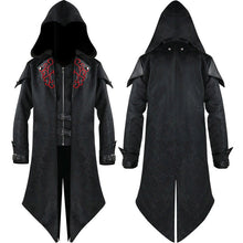 Load image into Gallery viewer, Unisex Victorian Tailcoat Steampunk Medieval Jacket Gothic Coat Faux Two-Piece Vest with Zipper Collar