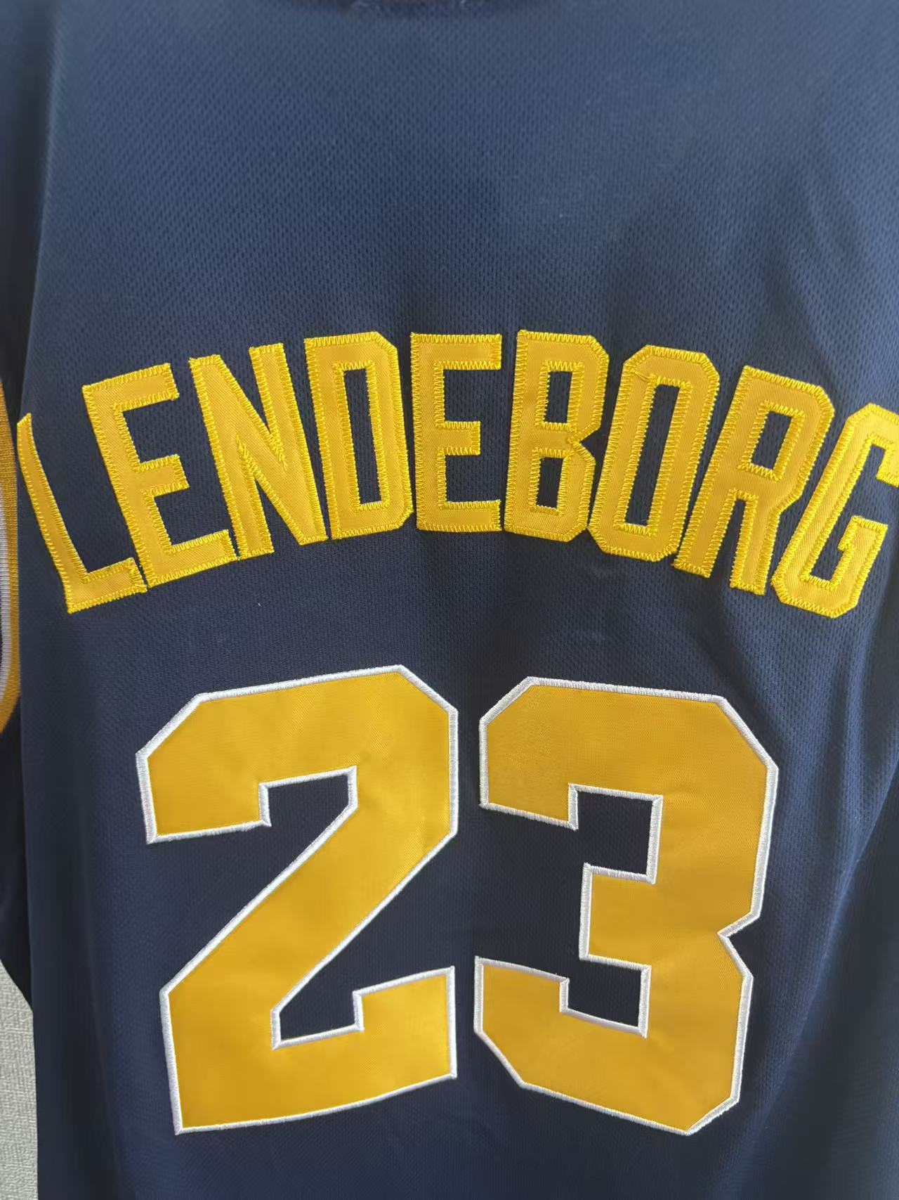 Yaxel Lendeborg  #23 Michigan Basketball Jersey College  Jerseys Navy Blue