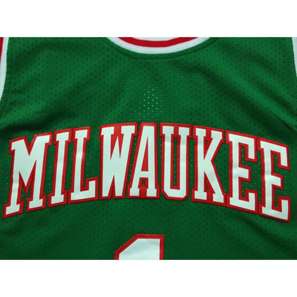 Custom Retro Milwaukee #1 Oscar Robertson Basketball Jersey Green Limited Edition