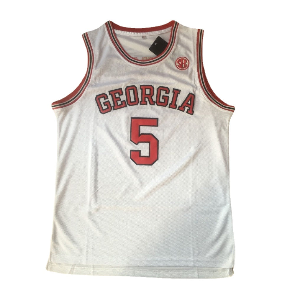 Anthony Edwards Georgia #5  Basketball Jersey College - White