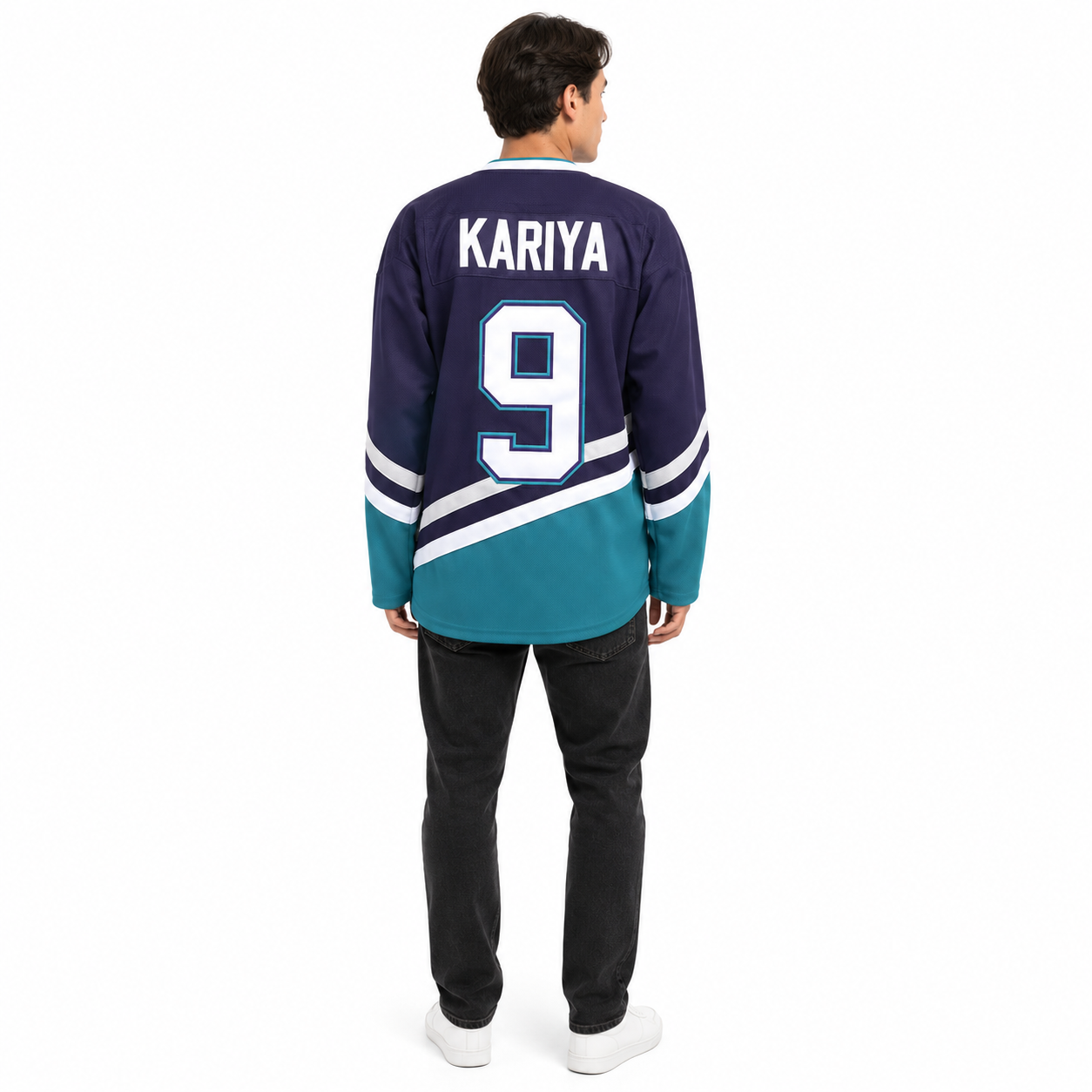 The Mighty Ducks Movie Hockey Jersey #9 Paul Kariya Purple Color