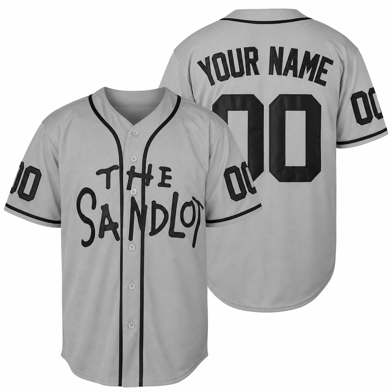 Custom The Sandlot Men Stitched Movie Baseball Jersey Gray Color Your Name Your Number