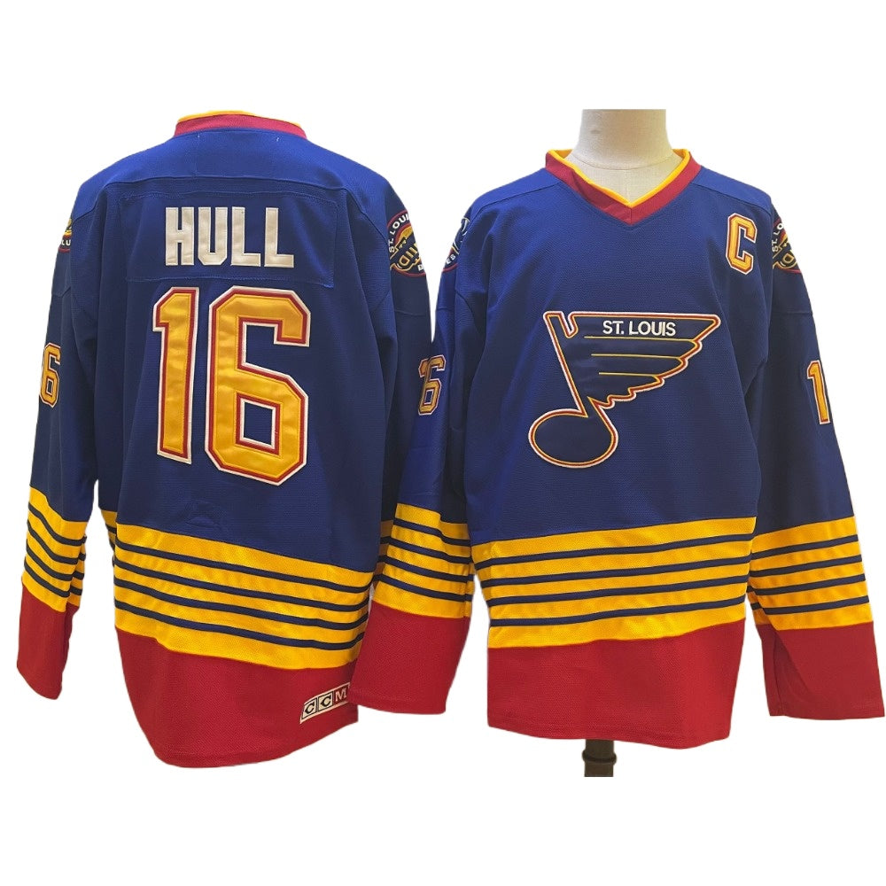 Vintage Brett Hull #16 St. Louis Blues Blue Ice Hockey Jersey Limited Edition