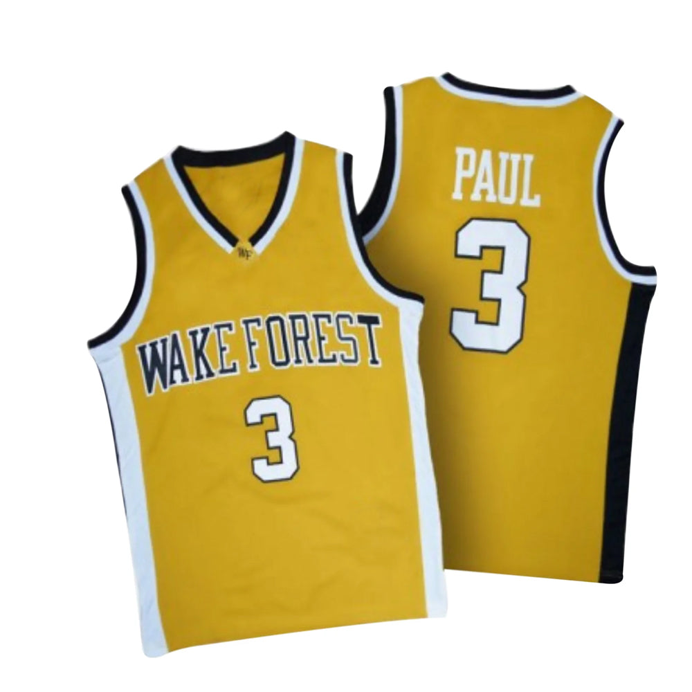 Paul #3 Wake Forest University College Men Basketball Yellow Jersey