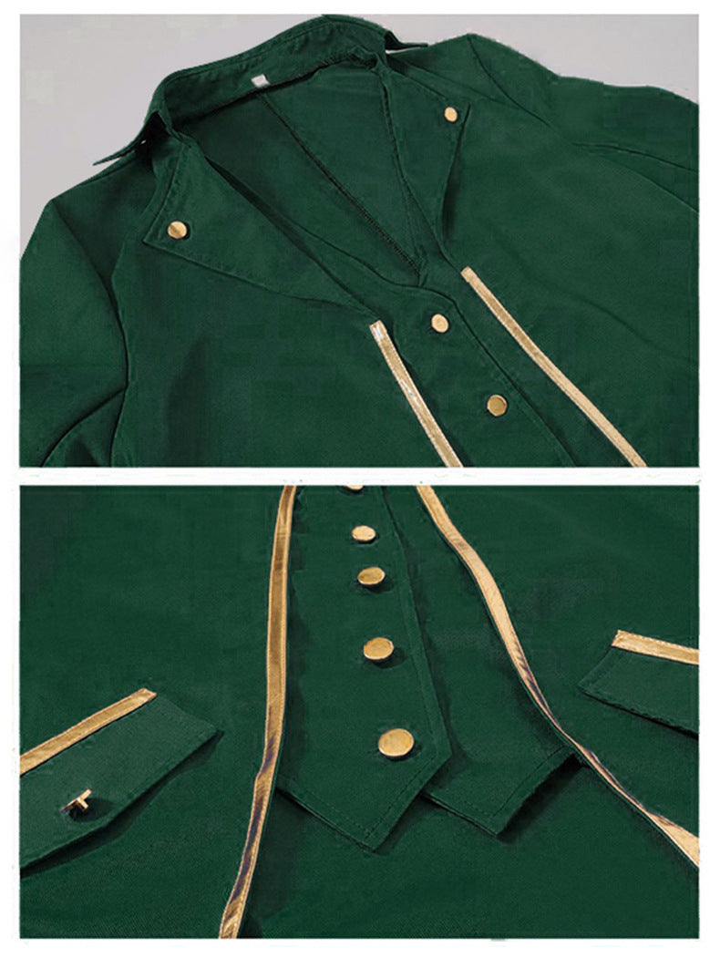 Men's Steampunk Tailcoat Jacket Medieval Gothic Victorian Coat Halloween Costume