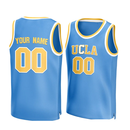 Premium Customized Custom Embroidered Retro UCLA Basketball Jersey Your Name Your Number Blue